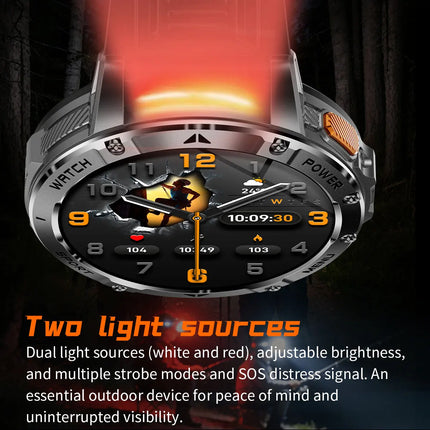 Military Sports Smart Watch with Flashlight