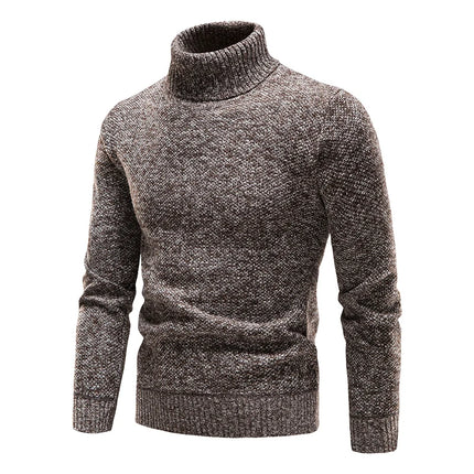 DIBELLAY Men’s Fleece Turtleneck Sweater – Autumn/Winter Slim Fit