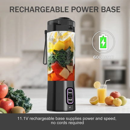 700ML Portable Juicer Blender – USB Rechargeable, 6-Blade Smoothie Maker