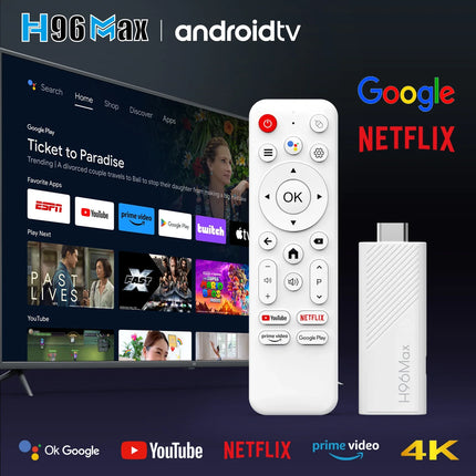 H96 MAX – Mini TV Stick Android 14, Wi-Fi 6, BT, 4K HD, Google Assistant