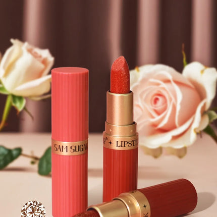Pearlescent Pink Glitter Velvet Lipstick – Waterproof & Long Lasting