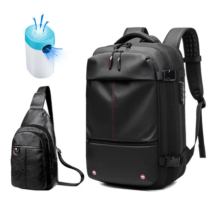 3Pcs Travel Vacuum Compression Backpack 17 inch Laptop