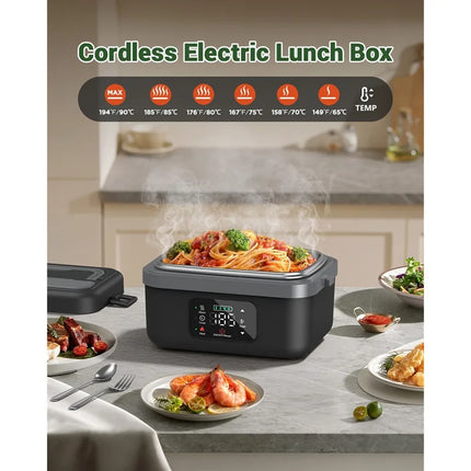 A52Q Cordless Self-Heating Lunch Box – 16,000mAh, Perfect for Office, Car & Travel