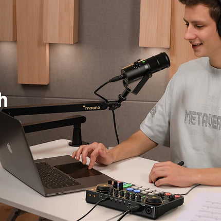 DIBELLAY MaonoCaster AME2 Gen2 Audio Mixer – Dual XLR Inputs, Podcast & Guitar Ready