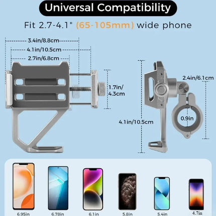 DIBELLAY – Support Téléphone Vélo/Moto 360° en Aluminium (4.5-7")