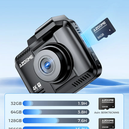 AZDOME Dash Cam GS63H Pro 4K+1080P 2.4" WiFi 6 GPS Car Camara