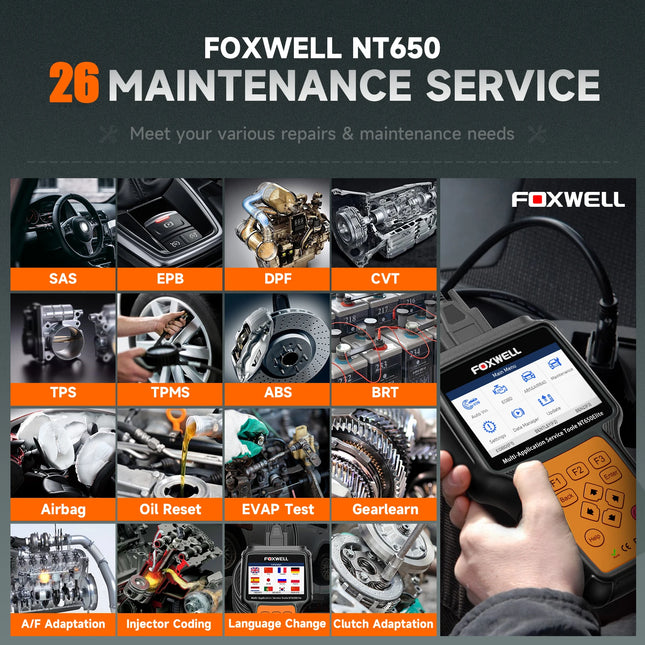 NT650 Elite OBD2 Automotive Scanner SAS A/F OIL EPB BRT TPS 26+ Reset Professional Auto Car Diagnostic Tool OBD2 Scanner