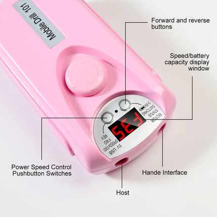 Rechargeable Professional Nail Drill Machine – 35,000/45,000 RPM