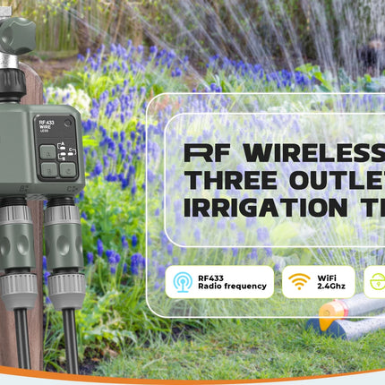 Tuya WiFi + RF433 Smart 3-Way Garden Water Timer