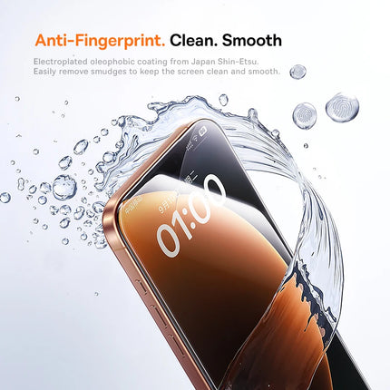 Dibellay Tempered Glass Screen Protector for iPhone 17–12 Pro Max (HD, Anti-Peep, Dust-Proof, with Cleaning Kit)