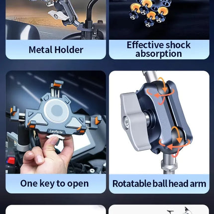 DIBELLAY LanParte – Support Téléphone Vélo & Moto avec Absorbeur de Chocs