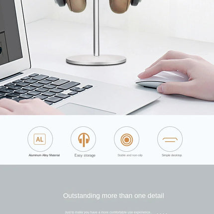 Curved Aluminum Headphone Stand Rack