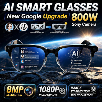 4K AI Smart Glasses with Translation