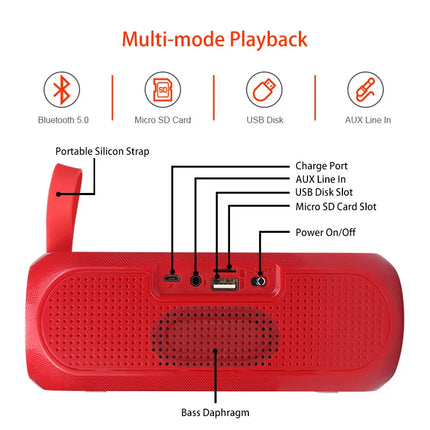 Solar FM Radio Bluetooth Speaker – Portable HiFi Bass