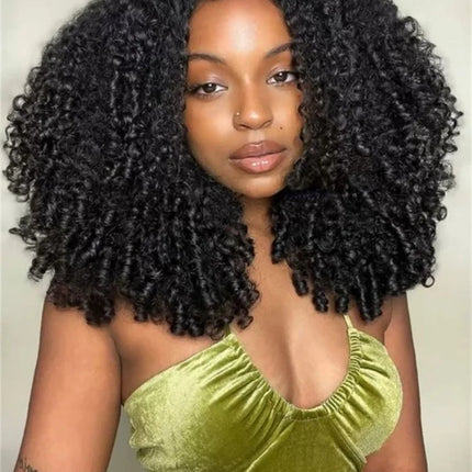 Glueless Finger Coil Wig – Ready to Wear, Human Hair