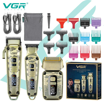 3-in-1 high-end hair trimming set metal retro men's