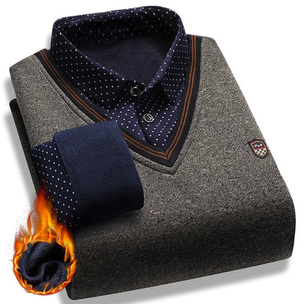 DIBELLAY Men’s Plush Two-Piece Pullover – Autumn/Winter