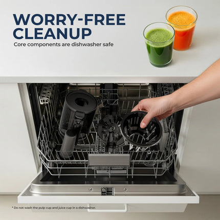 ROUNY Slow Juicer – Cold Press, Easy Cleaning & Large Feed Design