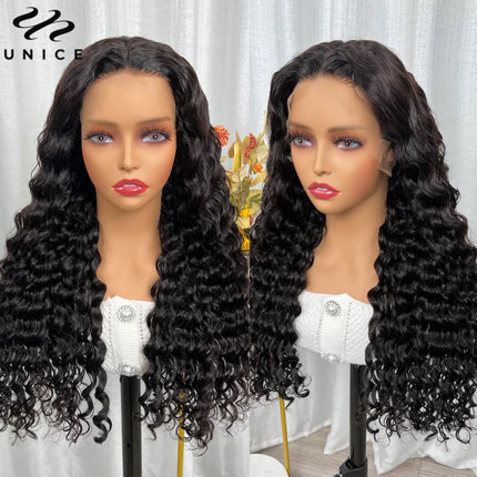 200% 250% Deep Wave 5x5 HD Lace Wig Human Hair Pre Plucked Full Human Hair Lace Wigs Match All Skin Tones