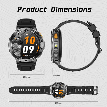 Military Sports Smart Watch with Flashlight