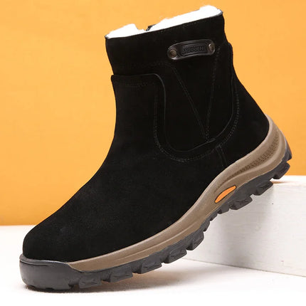 Bottes neige homme en cuir
