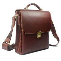 Vintage Men Leather Briefcase Tote Business bag