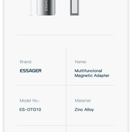DIBELLAY Essager – Adaptateur Magnétique USB-C 100W PD, 20Gbps, 4K@60Hz