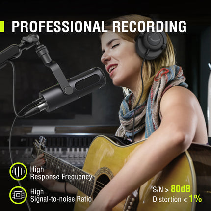 DIBELLAY FIFINE Tank3 USB/XLR Dynamic Microphone – Studio Podcasting, Noise Reduction, Premium Sound