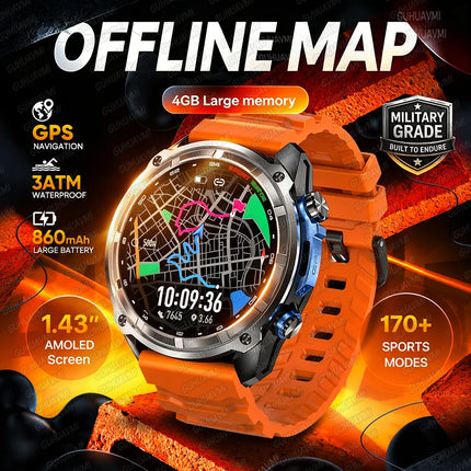 Military GPS Smart Watch AMOLED
