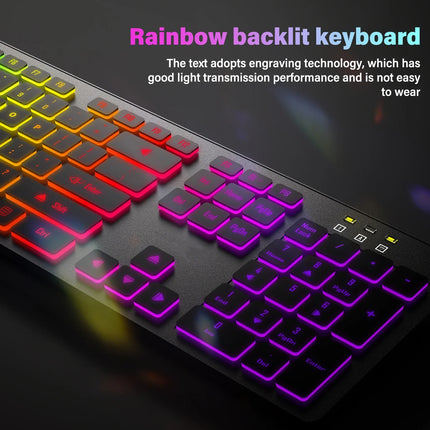 RGB Backlit Gaming Keyboard – Wired USB, Silent Keys