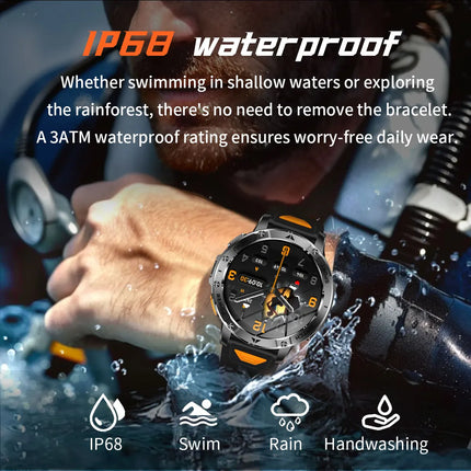 Military Sports Smart Watch with Flashlight