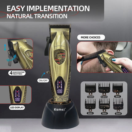 Hair Clippers Set Cordless USB Rechargeable Electric Barber