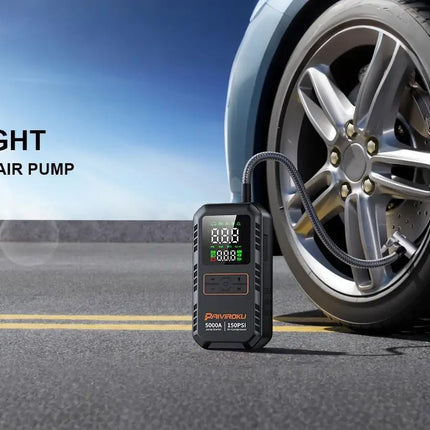 4-in-1 Car Jump Starter with Air Compressor 5000A 150PSI Power Bank Tire Inflator