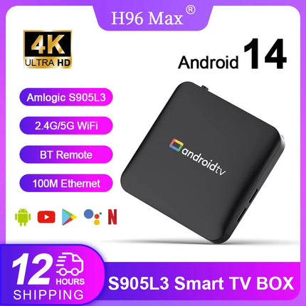 H96 MAX Android TV Box – S905L3, 4K, Dual WiFi