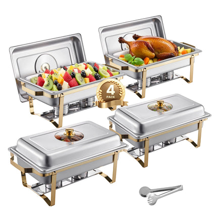 8 Qt Stainless Steel Chafing Dish Set 4 Pack