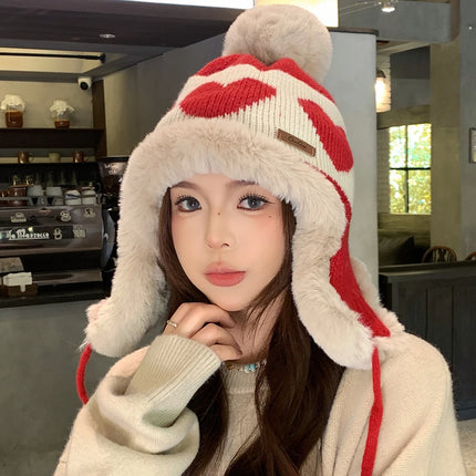 Women’s Heart Pom-Pom Beanie