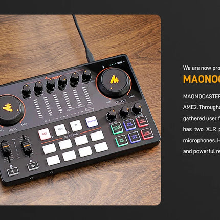 DIBELLAY MaonoCaster AME2 Gen2 Audio Mixer – Dual XLR Inputs, Podcast & Guitar Ready