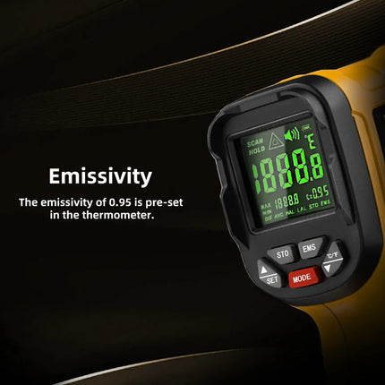 DIBELLAY BSIDE H3 Infrared Thermometer Gun – Digital Laser, -50~1400°C, Non-Contact Industrial Temperature Tester