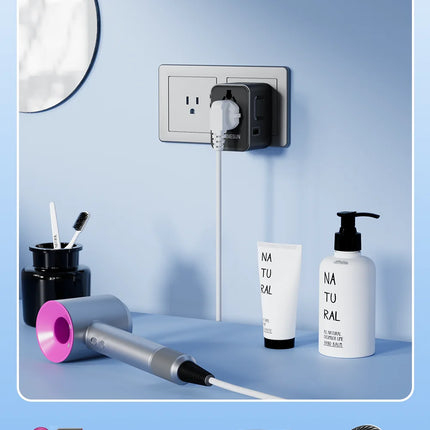 Universal Travel Adapter 45W PD Fast Charger with USB & Type-C Ports