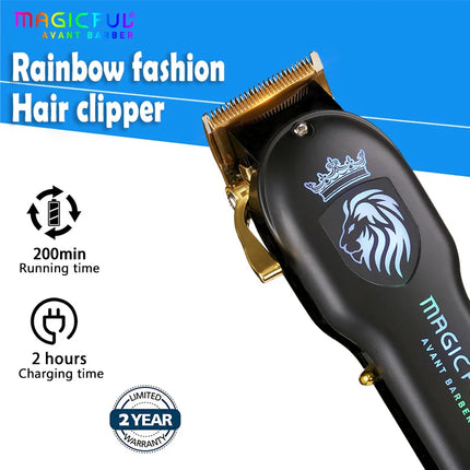 MAGICFUL New Professional Hair Clipper Rechargeable Electric Trimmer For Men