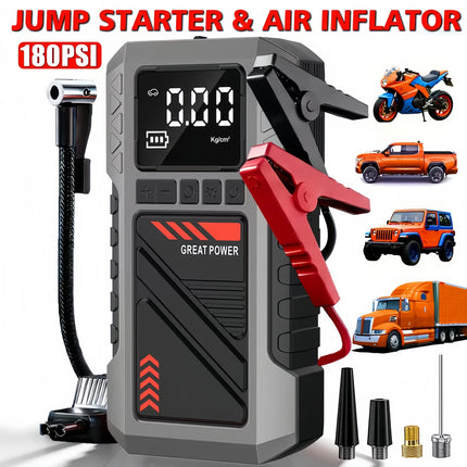 2-in-1 Car Battery Booster & Air Compressor