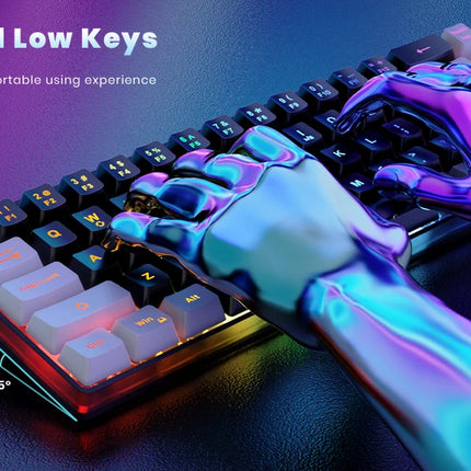 Wireless Gaming Keyboard 68 Keys – Backlit & Rechargeable