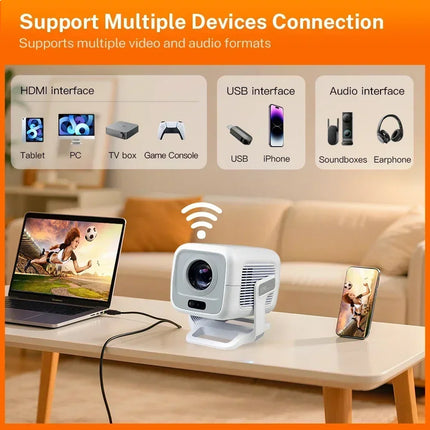 LynCast X3AQ Projector 1080P, 4K Decoding, Android 14, WiFi 6, Auto Focus