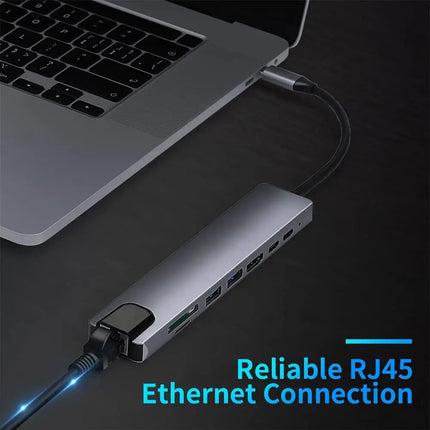USB-C Hub 3.0 – HDMI, RJ45, SD/TF, PD Charging
