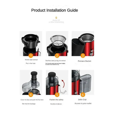 800W Fruit & Vegetable Juicer – Stainless Steel, Powerful & Easy Cleaning