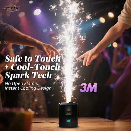 350W Mini Cold Spark Machine - Portable with Auto Cutoff,  Fountain Spark Effects for Stage/Wedding