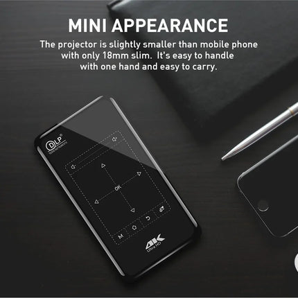P09-II Portable DLP Mini Pocket Projector Android 9.0 2GB RAM 32GB ROM WIFI5 BT4.2 4K HD Beamer Home Cinema LED Video Projector