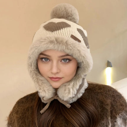 Women’s Heart Pom-Pom Beanie