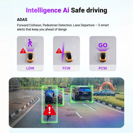 DIBELLAY Vantrue S1 Pro Max 4K Dash Cam – Front STARVIS 2, HDR, Night Vision, 5G WiFi, ADAS, GPS, 24h Parking Mode