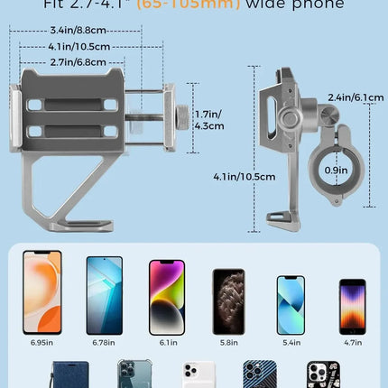 DIBELLAY – Support Téléphone Vélo/Moto 360° en Aluminium (4.5-7")